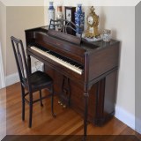 M01. Baldwin Acrosonic piano model 323917 36”h x 58” x 25”d (missing and broken Keys) - $150 